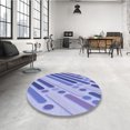 thumbnail image 4 of Ahgly Company Tapis d'Intérieur Lavable à la Machine, Carré, Transitionnel, Bleu Bleu Ange, Tapis de Zone, 4 Pieds Carré, 4 of 7