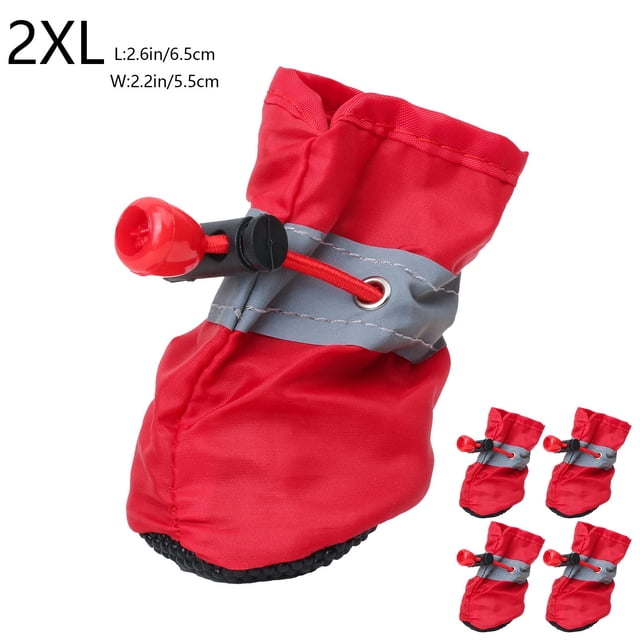 Aursykel Small Dog Shoes 4PC Waterproof Paw Protector with Reflective Straps Slip Resistant Dog Booties Adjustable and Soft Sole for Puppies Long Lasting Protects from Glass Stone Safe