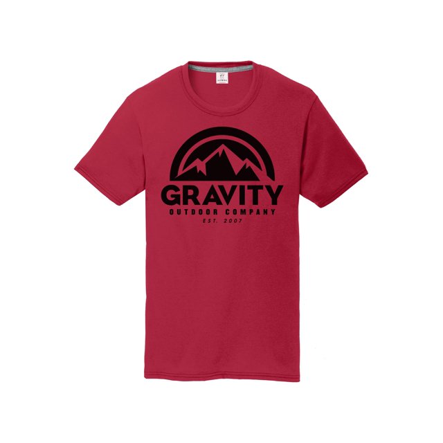 Gravity Outdoor Co. Youth Performance T-Shirt - Black Logo - Red - Small