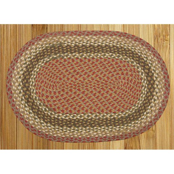 Capitol Earth Rugs 07-024 Olive-Burgundy-Gray Jute Braided Rug