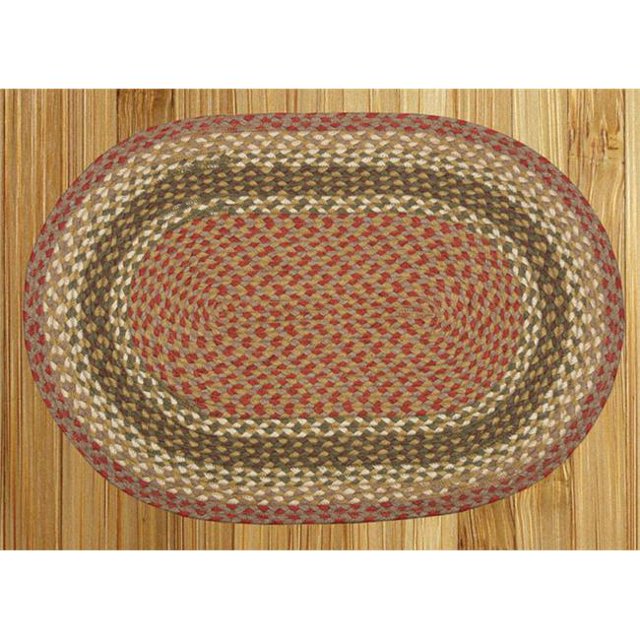 Capitol Earth Rugs 07-024 Olive-Burgundy-Gray Jute Braided Rug