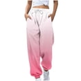 thumbnail image 1 of Erwazi Sweatpants for Women Gradient Printed Drawstring Loose Joggers with Pockets Fall Winter Comfy Workout Gym Running Pants, 1 of 3