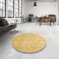 thumbnail image 3 of Ahgly Company Indoor Square Abstract Chrome Gold Yellow Oriental Area Rugs, 6' Square, 3 of 6