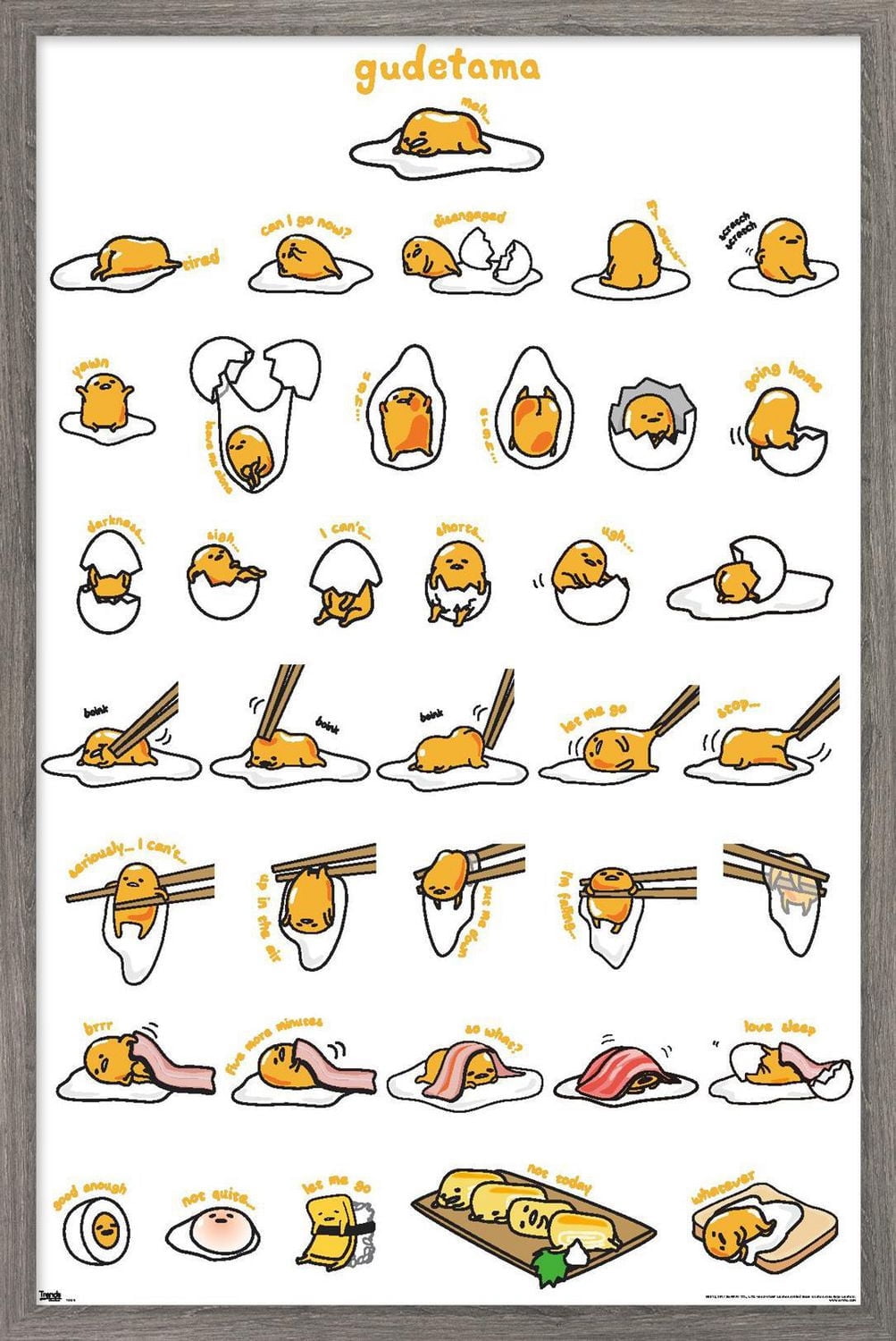 Gudetama - Grid Wall Poster, 14.725" x 22.375"