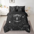 thumbnail image 2 of YST Taurus Bedding Set Psychedelic Celestial 7-Piece Comforter Set, Trippy Galaxy Theme, Full, Black White, 2 of 4