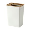 thumbnail image 4 of Bamboo Lid Trash Can Wastebasket Anti Skid Garbage Container Bin Durable Rectangular for Kitchen Bathroom Office Indoor Bedroom Large, 4 of 8
