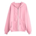 thumbnail image 3 of WEIYLL Womens Tops Solid Long Sleeve Zipper Hooded Coat Pocket Sweatshirt Rd1 Blouse Sizes XXXL, 3 of 4