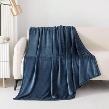 Mainstays Plush Throw Blanket Navy