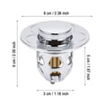 thumbnail image 3 of Oleegame 2PC Trashcans For Bedroom Washbasin Electroplating Drainer Bouncing Core Washbasin Pool Basin Copper Core Push Type Bouncing Core Leaking Plug Gold, 3 of 4