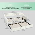 thumbnail image 3 of HOMCOM Upholstered Twin Daybed, Trundle Bed with Armrests, Cream White, 3 of 10