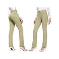 thumbnail image 4 of Kmbangi Women's Pants Solid Color High Waist Flared Trousers with Pockets, 4 of 5