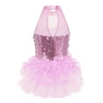 thumbnail image 2 of Linjinx Robe Tutu de Danse Ballet à Sequins Brillants pour Filles, Costume de Performance Jazz Latin Moderne Rose 5, 2 of 7