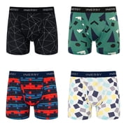 INNERSY Men's Underwear Soft Mesh Breathable Boxer Briefs 4-Pack(Medium,Assorted Patterns)