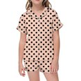 thumbnail image 4 of MIASHUI Ensemble de Pyjama 2 Pcs pour Garçons et Filles à Pois Boutonné, Or Rose, 8-9 Ans, 4 of 4