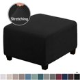 thumbnail image 2 of SUTENGDA Square Ottoman Cover Soft  Stretch Jacquard Ottoman Slipcovers Waterproof Non Slip Footstool Protect With Elastic Bottom Machine Washable-Primary color, 2 of 7