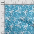thumbnail image 1 of oneOone Rayon Light Blue Fabric Florals Craft Projects Decor Fabric Printed By The Yard 56 Inch Wide-KNE, 1 of 1