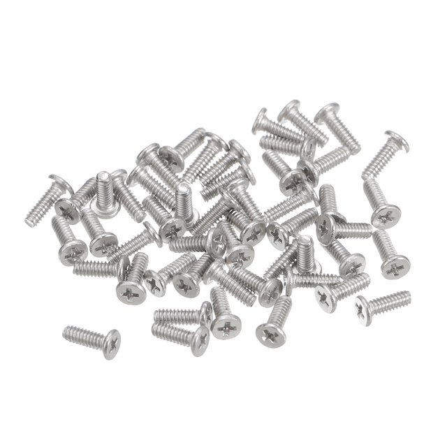 Unique Bargains M1.4x0.3x4mm Lot de 100 Vis Plates Rondes en Métal pour Machine à Entraînement Phillips