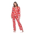thumbnail image 2 of White Mark Women's Floral Long Sleeve Button-Down Pajama Set, 2 of 6