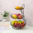 thumbnail image 3 of 2/ Modern Fruit Basket Stand Metal Wire Vegetable Holder Rack Countertop Black 3 Tier, 3 of 7