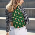 thumbnail image 5 of Vsdgher green Christmas Element Print Canvas Backpack Travel Rucksack Unisex Knapsack 15.7/17.7Inch Laptop Backpack for Work,College-Medium, 5 of 5