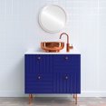 thumbnail image 2 of Miroir Rond Encadré Singapore - Blanc Lin - 25 Pouces x 25 Pouces, 2 of 7