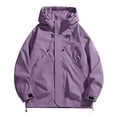 thumbnail image 2 of RXIRUCGD Manteau Veste Mode Ajustée à Capuche à Cordon avec Coutures pour Homme, Violet, Taille : L, 2 of 4