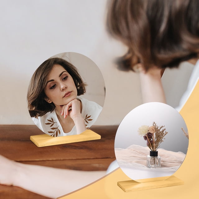 Clearance! Fashion Irregular Acrylic Mirror Desktop Desktop Makeup Mirror Warehouse.Deals Sale&Deal #52