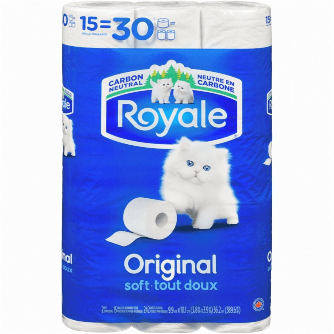 Original Toilet Paper, 15 Equal 30 Rolls, 242 Bathroom Tissues per roll