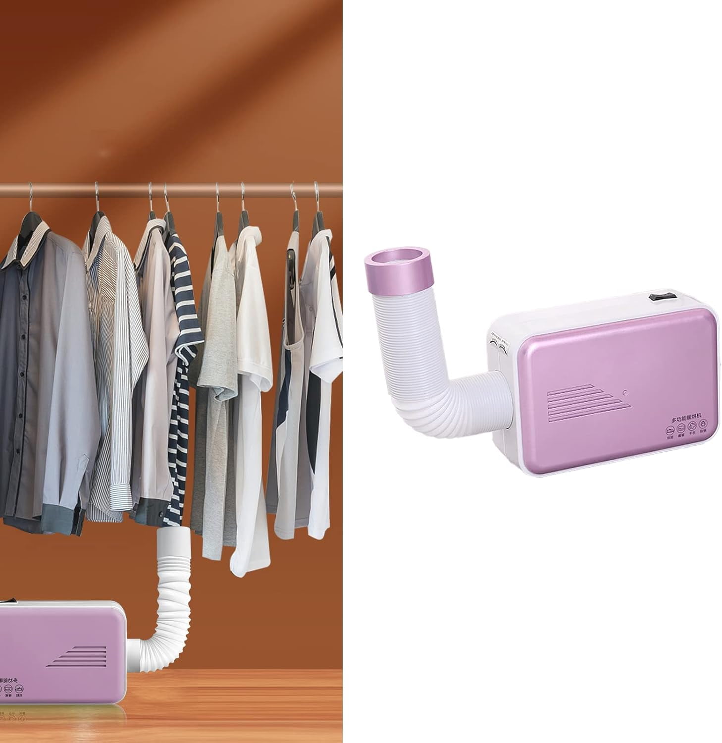 Yctze Multifunctional Portable Dryer 600W Purple ABS Plastic Front Load Dryer