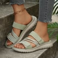 thumbnail image 2 of RXMEKW Sandales à Talon Compensé à Enfiler pour Femmes avec Brides Ajustables et Semelle Coussinée en Vert Pâle, 2 of 9