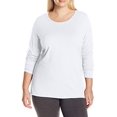 thumbnail image 3 of Just My Size T-Shirt à Manches Longues à Encolure Dégagée pour Femmes, 2X, Blanc, 3 of 3