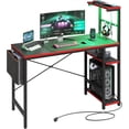 thumbnail image 1 of Bestier 44 inch LED Gaming Desk with Outlets Computer Desk with Storage Shelves Adults, 1 of 10