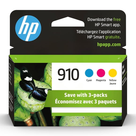 HP 910 3-pack Cyan/Magenta/Yellow Original Ink Cartridges