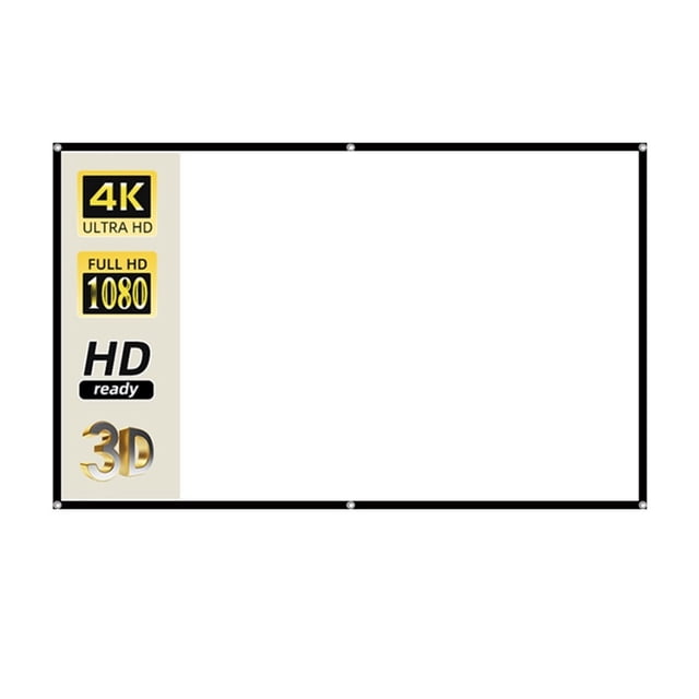 Écran de Projecteur Doux Haute Densité Blanc Anti-Froissement 60-200 Pouces Portable Pliable Prise en Charge Projection Double Face Film Extérieur, Sans Plis