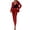 Red, variant on Women's 2 Piece Elegant Suits Business Casual Outfits Long Sleeve Blazer with Pants Dressy Pantsuits Office Work Sets Red S