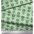 thumbnail image 3 of Soimoi Polyester Crepe Fabric Leaves & Floral Block Print Fabric by Yard 52 Inch Wide, 3 of 3
