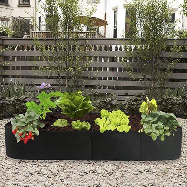 LSLJS Fabric Raised Garden Bed Rectangle Breathable Planting Container Growth Bag, Grow Bag