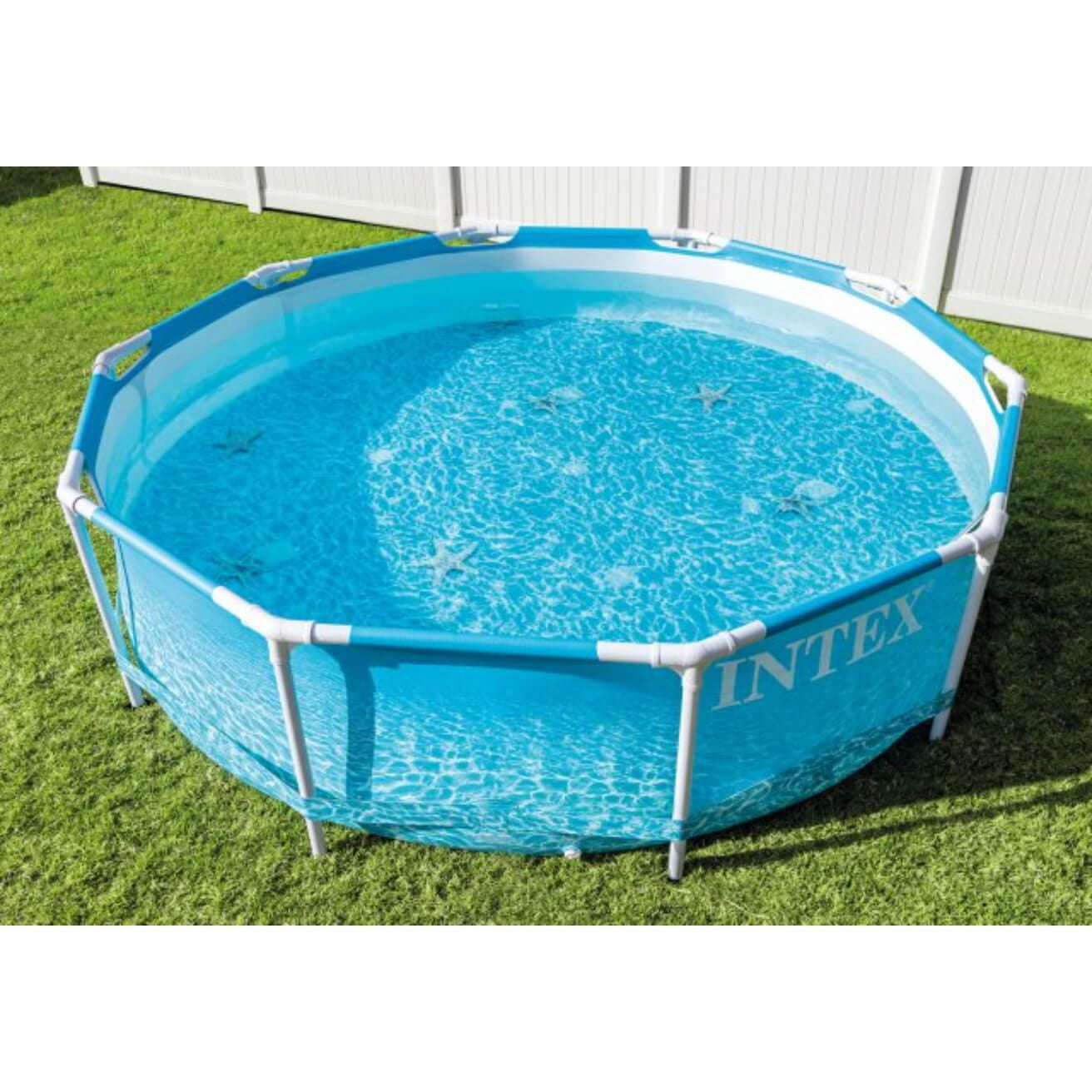 Piscine à ossature métallique en bord de mer Intex 10 pieds x 30 pouces, âge : 6 ans et plus