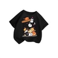 thumbnail image 4 of HNMKIU T-Shirt d'Été Décontracté pour Filles avec Imprimé Graphique Mignon, Col Rond, Manches Courtes, T-Shirt Confortable pour Enfants, Noir, 8-9 Ans, 4 of 4