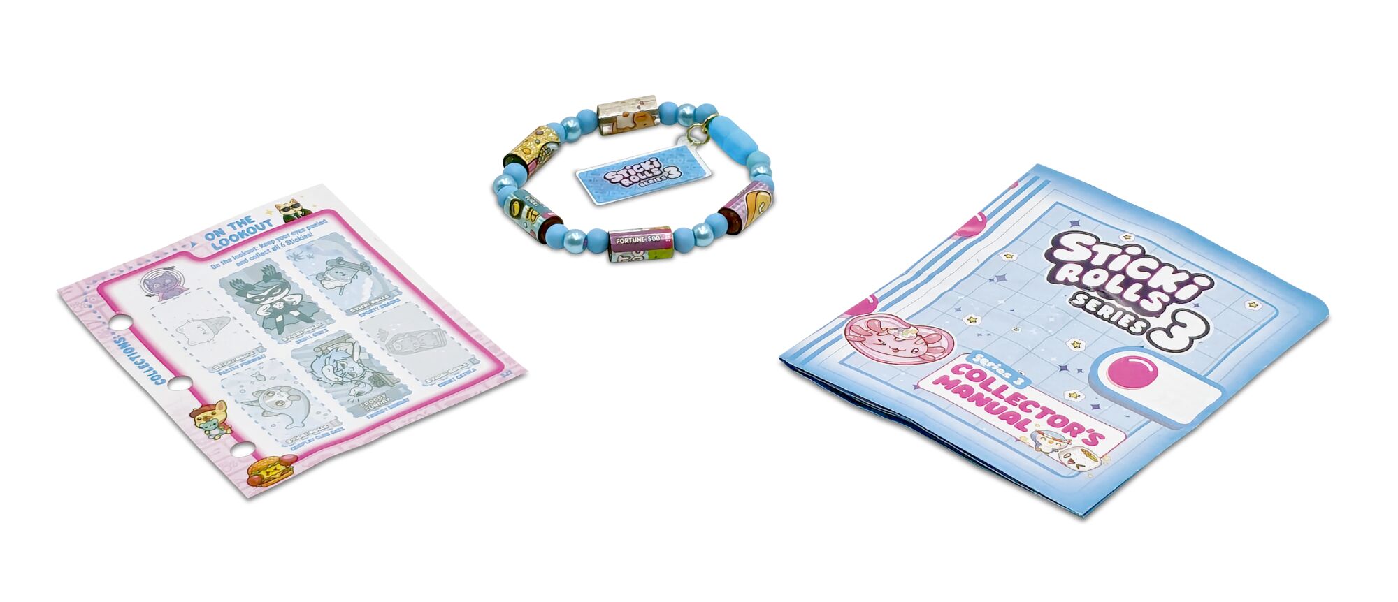 Capsule Mystère Sticki Rolls Série 3 Sticki Bands - Bracelet à Autocollants à Porter avec 50 Autocollants Kawaii, Trouvez le Bracelet en Or Ultra-Rare - Dès 5 ans