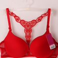 thumbnail image 4 of Wuffmeow Womens Sexy Front Closure Lace Racer Back Push Up Seamless Bra Racerback Bra, 4 of 6