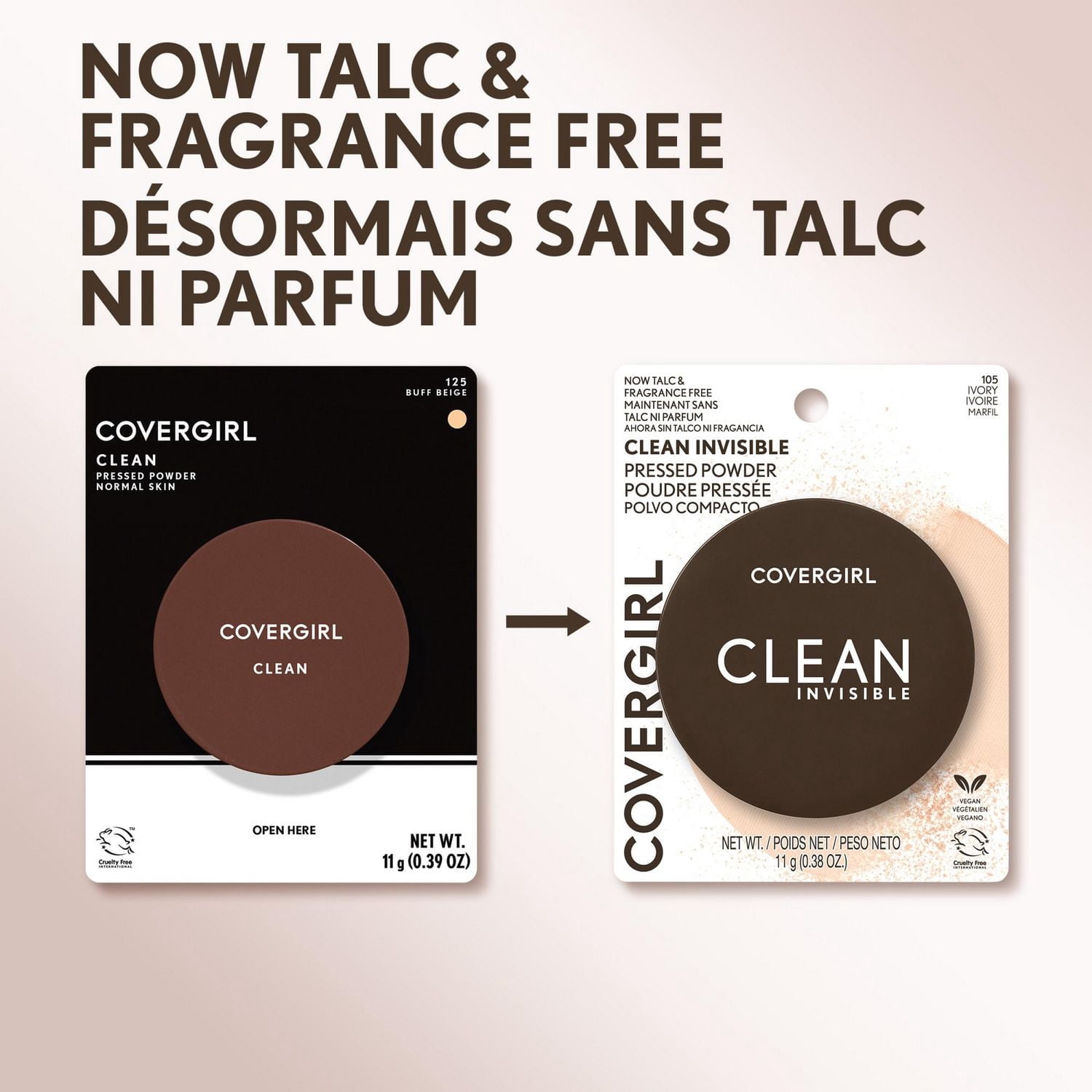 COVERGIRL Clean Invisible Poudre pressée légère, respirante, formule végétalienne, sans talc ni parfum