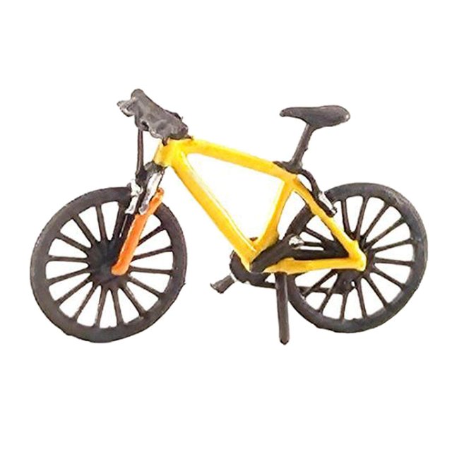 1:64 Mini Bicycle Scene Model Mountain Bike Diorama S Scale Yellow