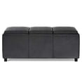 thumbnail image 4 of Simpli Home Avalon Rectangle Storage Ottoman with 3 Flip Over Serving Trays, Distressed Black Faux Leather, 4 of 5