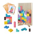 thumbnail image 1 of Wooden Stacking Puzzle Set Geometric Balancing Block Balancing Grid Decompression Game Abstract Sculpture Art Household Dresser Mantel Desktop Decor, 1 of 7