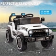 thumbnail image 5 of 12V Ride On Truck Car,Battery PoweRed Electric Vehicle Toy with Parent Remote Control,Spring Suspension,3 Speeds,LED Light,Music & Horn,Electric Cars Gift for Boy Girl,White, 5 of 5