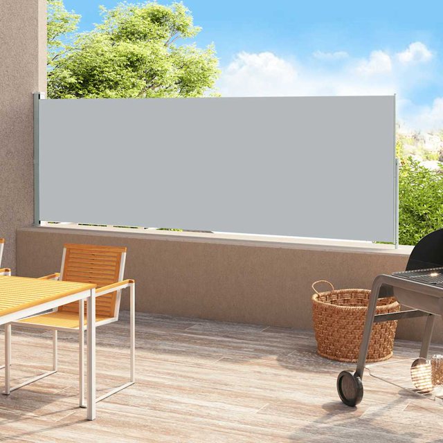 vidaXL Auvent Latéral Rétractable pour Patio 180x500 cm Gris