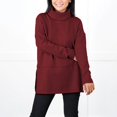 thumbnail image 2 of Blouse Tunique à Manches Longues et Col Rond pour Femmes Grande Taille, Couleur Unie, Usage Quotidien, 2 of 5
