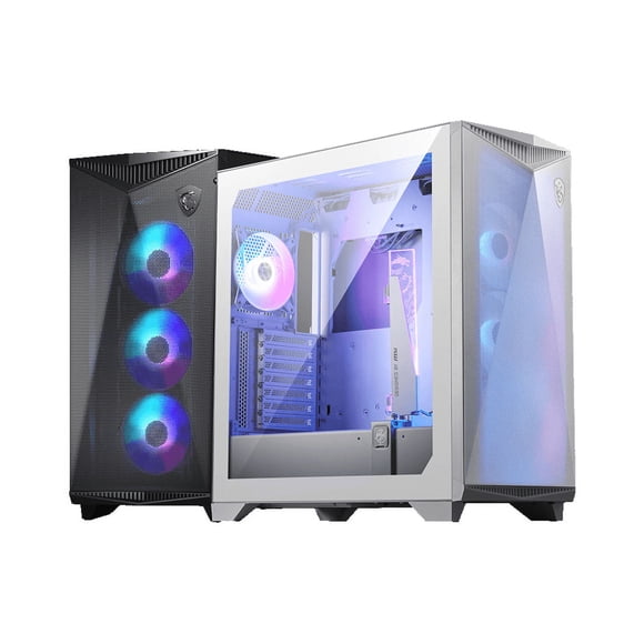 MSI MPG GUNGNIR 300R AIRFLOW Blanc - Boîtier d'Ordinateur Mi-Tour : Panneau Latéral en Verre Trempé, Ventilateurs ARGB 120 mm, Refroidissement Liquide Compatible avec Radiateur jusqu'à 360 mm