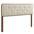 thumbnail image 1 of Collins Tufted Full Fabric and Wood Headboard - Walnut Beige, 1 of 4
